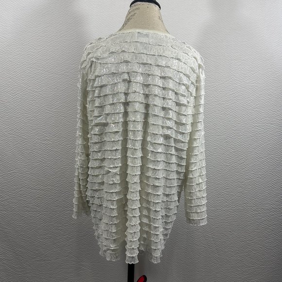 Vintage Layered ruffles iridescent shiny shimmering BoHo Bon Worth Blouse - Picture 4 of 5